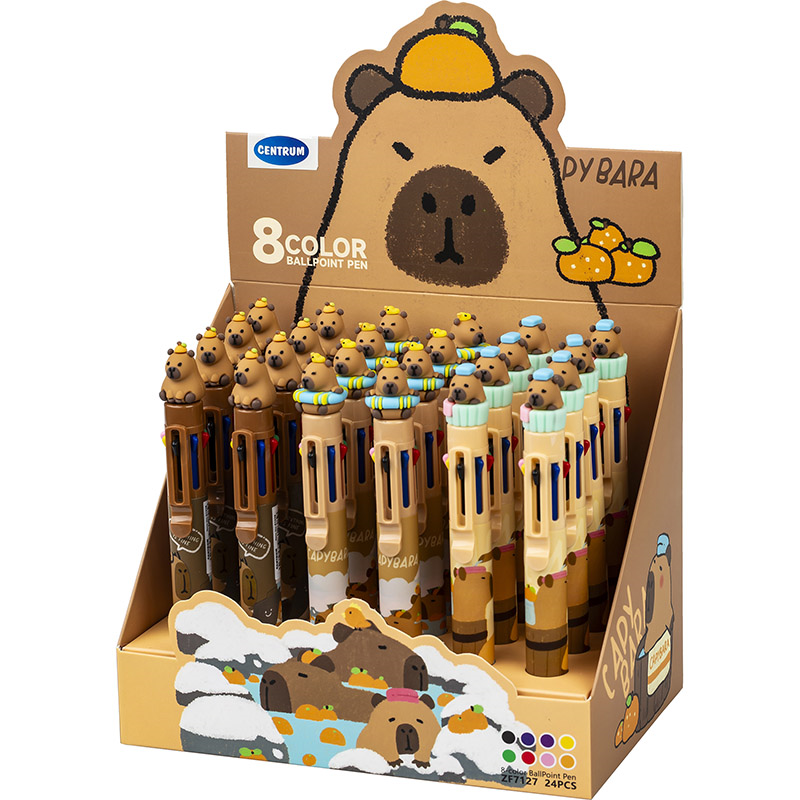 Vícebarevné kuličkové pero Capybara 8 barev