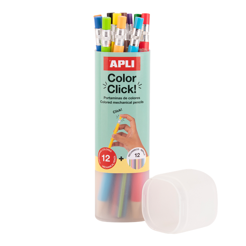 Stiskací pastelky Apli 12ks+náhradní tuhy