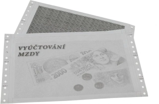 Tabelační papír 250mm/1+2/1000ks/6" mzdová obálka