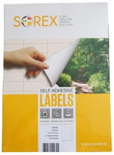 Etikety na archu A4 Sorex 105x148mm 400 etiket
