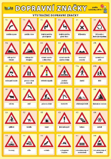 Dopravní výchova Dopravní značky tabulka skládačka A5